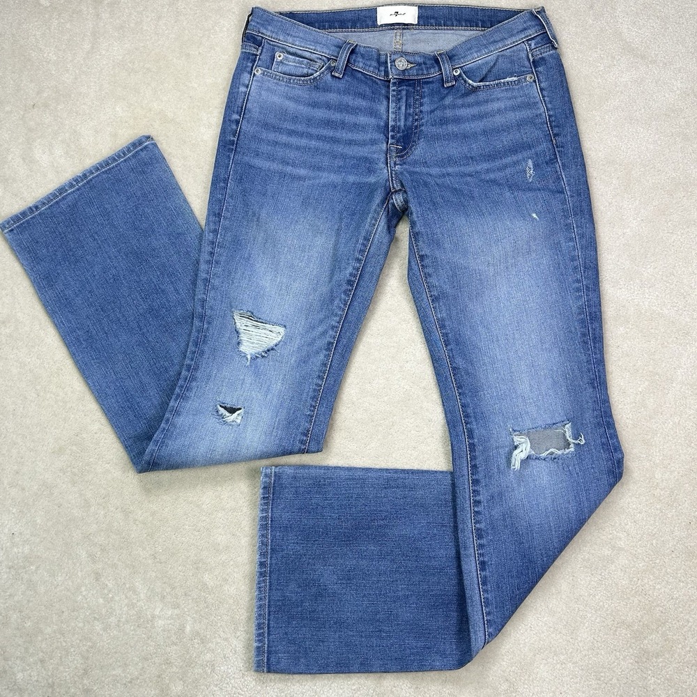 7 for All Mankind Original Bootcut Jeans Women's 28x33 Flare Low Rise Denim